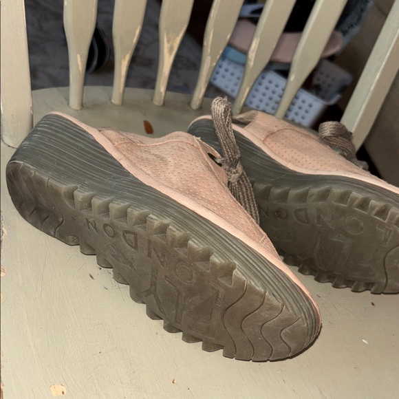 Fly London Beige Lace-Up Wedge Sandals - Picture 4 of 4